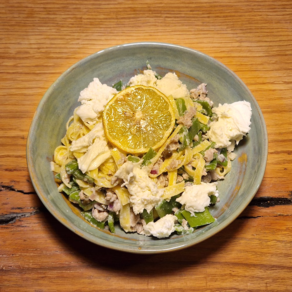 Recept fettuccine met snijbonen en worstvlees