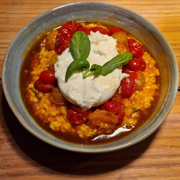 Recept tomatenrisotto met burrata